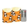 thumbnail image 1 of Cute Penguin Pattern Flameless Candles 2 PCS with Remote Realistic Moving Flame LED Tapered Pillar Set for Home Decor, 1 of 7