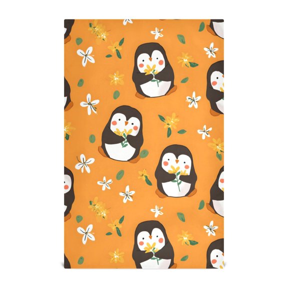 Cute Penguin Pattern Kitchen Towels Waffle Weave Decorative Tea Towels Multi Use Dishcloths 28x18in