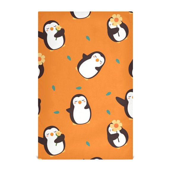 Cute Penguin Pattern Kitchen Towels Waffle Weave Decorative Tea Towels Multi Use Dishcloths 28x18in