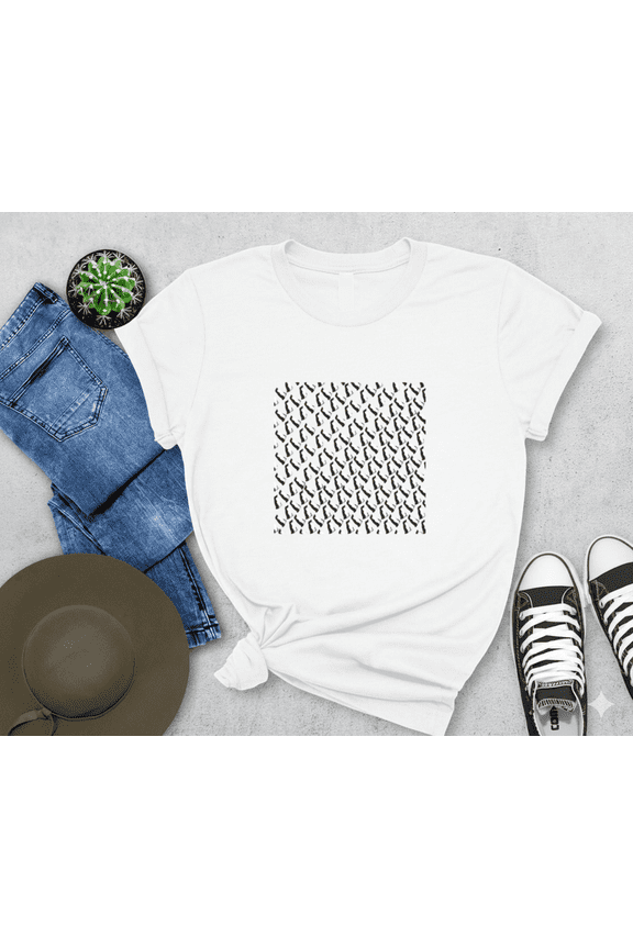 Cute Penguin Pattern Winter Animal Lover Snow Season Graphic Unisex T-Shirt, up to size 5XL