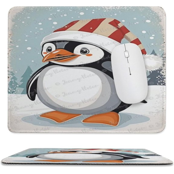 Cute Penguin Printed Mouse Pad, 10"x12", Non-Slip Rubber Base MousePads for Home Office Laptop