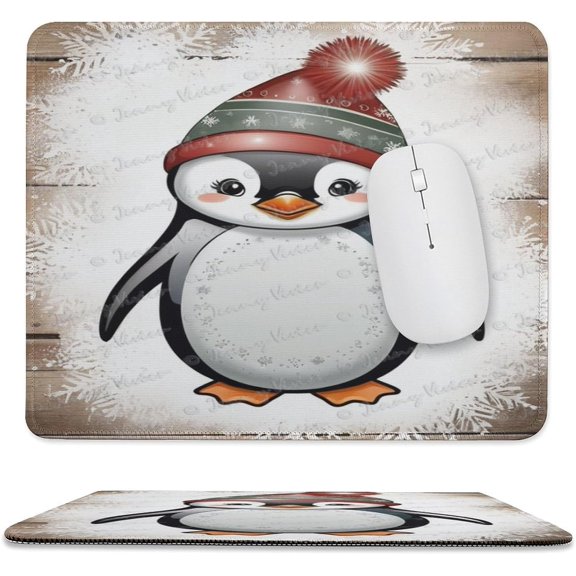 Cute Penguin Printed Mouse Pad, 10"x12", Square Mouse Pad, Cloth with Rubberized Base, Standard