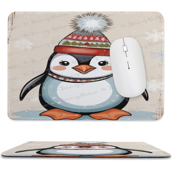 Cute Penguin Printed Mouse Pad, 8"x10", Non Slip Rubber Base MousePads for Office Laptop