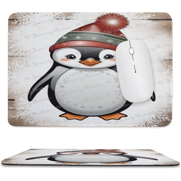 Cute Penguin Printed Mouse Pad, 8"x10", Square Mouse Pad, Cloth with Rubberized Base, Standard