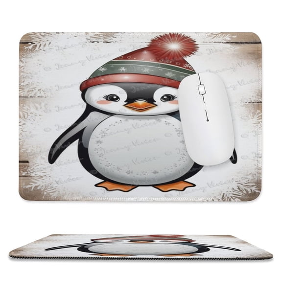 Cute Penguin Printed Mouse Pad, 8"x10", Square Mouse Pad, Cloth with Rubberized Base, Standard