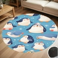 thumbnail image 1 of Cute Penguin Round Carpet Living Room Bedroom Home Decoration Coffee Table Mat Lounge Rug Chair Mats, 1 of 5