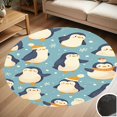 thumbnail image 1 of Cute Penguin Round Carpet Living Room Bedroom Home Decoration Coffee Table Mat Lounge Rug Chair Mats, 1 of 5
