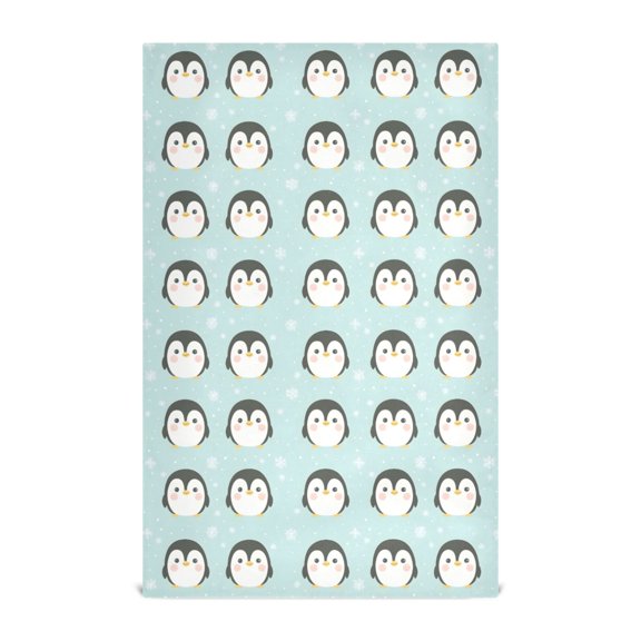 Cute Penguin Seamless Kitchen Towels Dishcloth Decorative Waffle Towels Multi Use Tea Towel Dish Cloths 28x18in