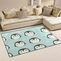 Cute Penguin Seamless Soft Polyester Area Rug 31''x20'', Non Slip, Memory Foam, Water Absorbent