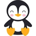 thumbnail image 1 of Cute Penguin Smiling Face Animal Customized Wall Decal - Custom Vinyl Wall Art - Personalized Name - Baby Girls Boys Kids Bedroom Wall Decal Room Decor Wall Stickers Decoration Size (20x12 inch), 1 of 2
