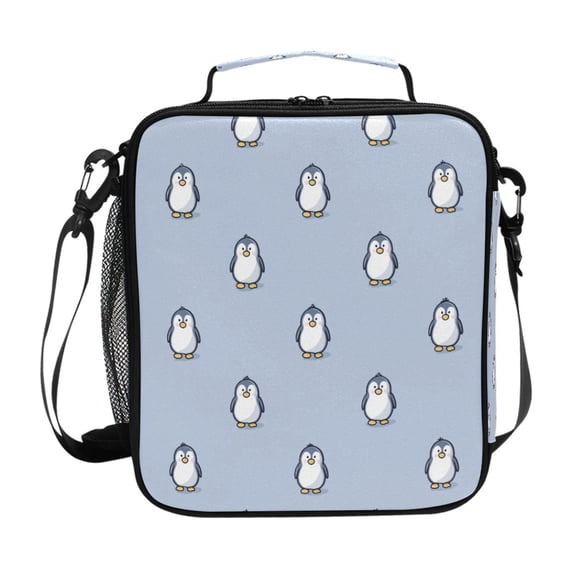 Cute Penguin Standing Insulated Lunch Bag Reusable Lunch Box Lunch Container with Straps