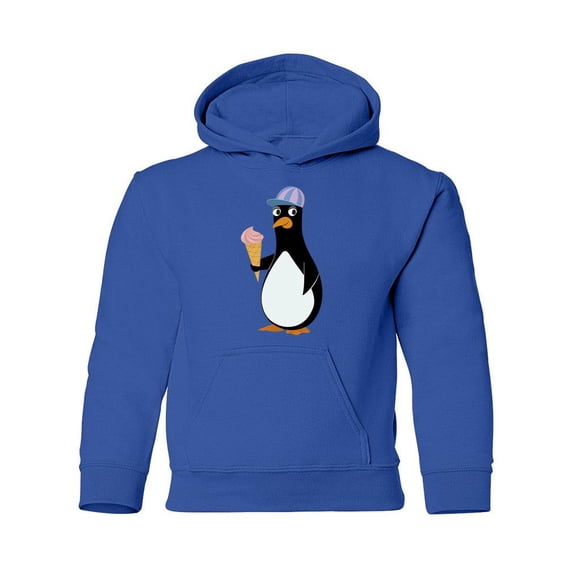 Cute Penguin With Ice Cream Hoodie Juniors -Image by Shutterstock, Large