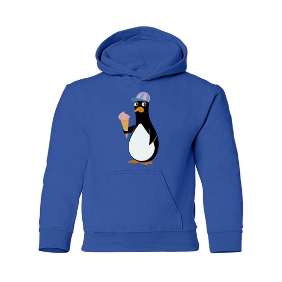 Cute Penguin With Ice Cream Hoodie Juniors -Image by Shutterstock,  Large