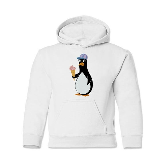 Cute Penguin With Ice Cream Hoodie Juniors -Image by Shutterstock, Small