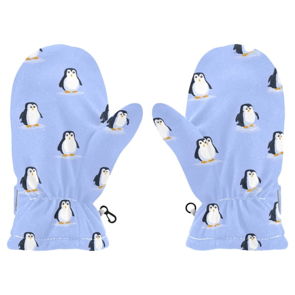 Cute Penguins Cold Weather Mittens Cozy Gloves with Adjustable Fit Perfect for Outdoor Fun