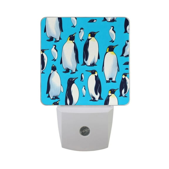 Cute Penguins Night Light 2 Pack LED Nightlight Plug into Wall Dusk to Dawn Sensor Soft White