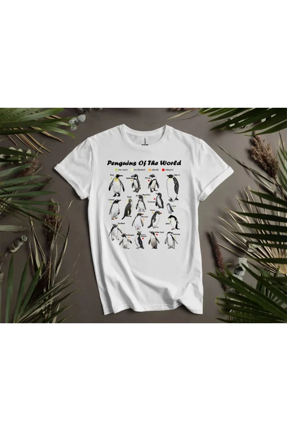 Cute Penguins Of The World T-shirt T Shirt Men Women Unisex Tshirt