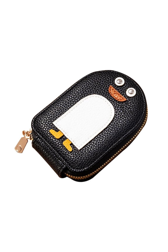 Cute Penguins PU Credit Card Coin Wallet, Portable Penguin Card Holder Purse,Wallet Multi-Slots Credit Cards Bag Wallets,Lady Credit Card Holder with Zipper,Penguin Accordion Card Wallet for Women