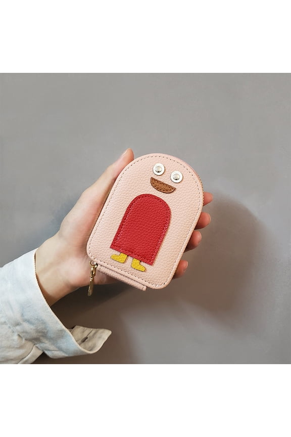 Cute Penguins PU Credit Card Wallet PU Business Card Holder Organ Purse Wallet Bag Pocket Small Purse