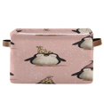 thumbnail image 1 of Cute Penguins in Christmas Party Square Storage Bins with Handles Collapsible Containing Box 1 Pack, 1 of 9