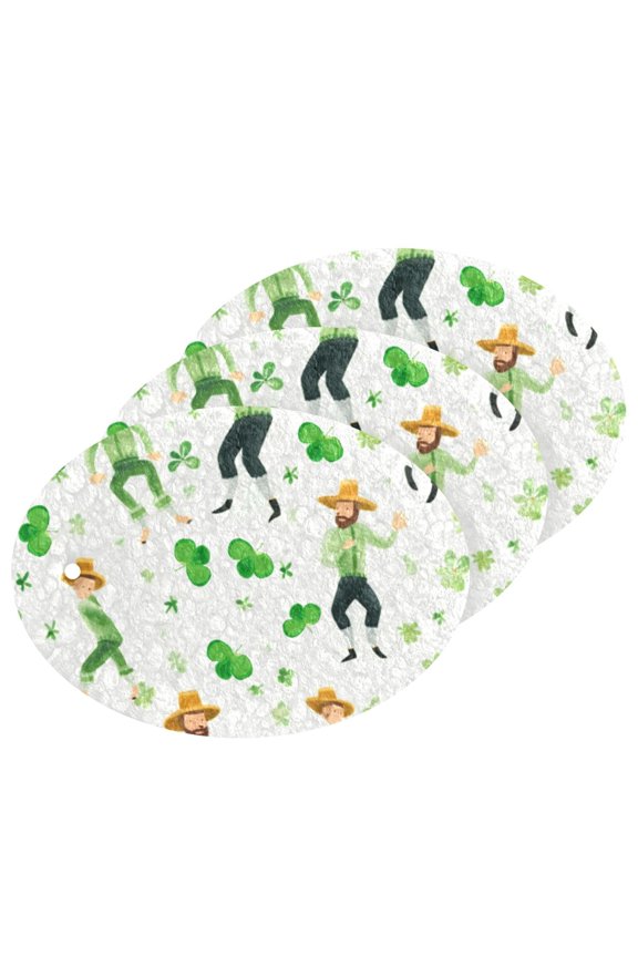 Cute People Patrick's Day 3 Pack Dish Sponges Bulk Natural Sponges Compressed Sponges Non-Scratch for Kitchen Cleaning Dishes