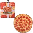 thumbnail image 1 of Cute Pepperoni Pizza Blanket - Round 5 Foot Circle 60" x 60" Realistic Food Snack Throw Wrap Novelty Blanket Kids Fun Gift, 1 of 7