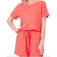 thumbnail image 1 of Cute Perfect Fit Plus Size Short Sleeve Round Neck Stretchy Elastic Waist Romper 1x, 2x, 3x, 1 of 1