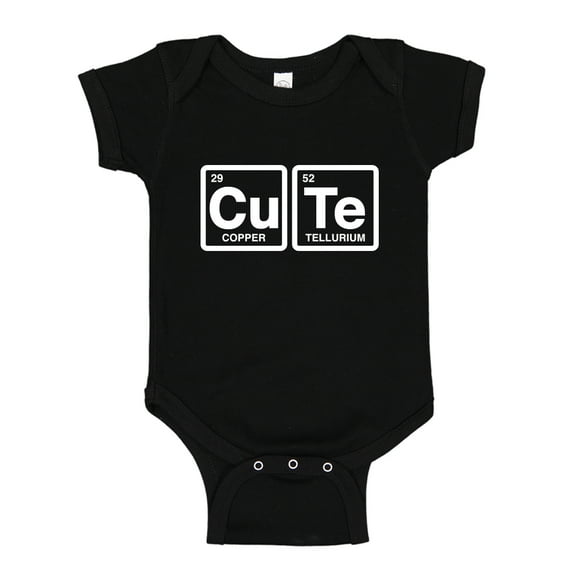 Cute Periodic Table Baby Bodysuit One Piece 6 mo Black
