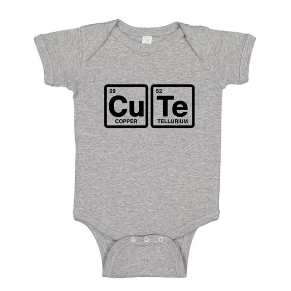 Cute Periodic Table Baby Bodysuit One Piece NB Athletic Heather