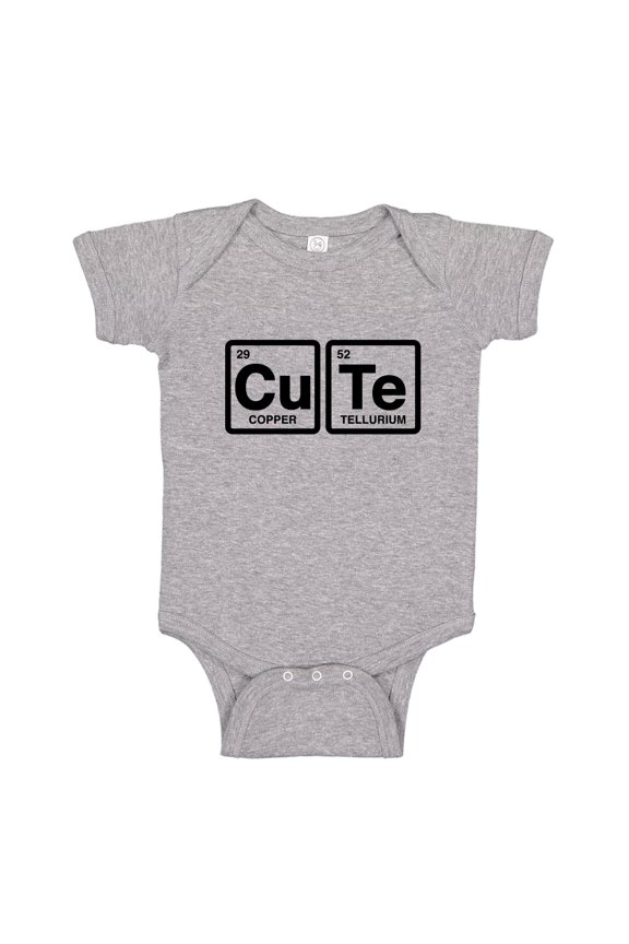Cute Periodic Table Baby Bodysuit One Piece NB Athletic Heather
