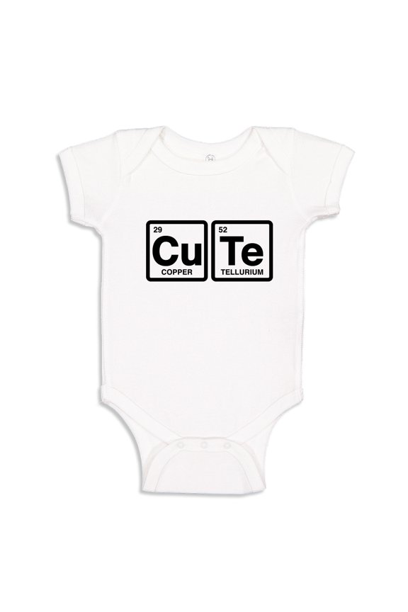 Cute Periodic Table Baby Bodysuit One Piece NB White