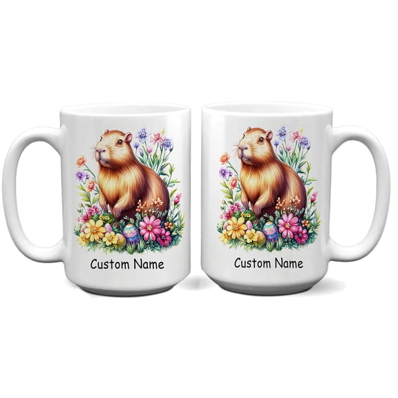 Cute Personalized Capybara Mug – Custom Gift for Capybara Lovers, Parents, Siblings, Kids, Boyfriend, Girlfriend – Unique Animal Enthusiast Mug – Ceramic 11oz