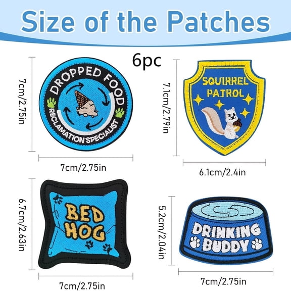 Cute Personalized Velcro Embroidered Dog Patches - Fun Decorative Stickers for Pets