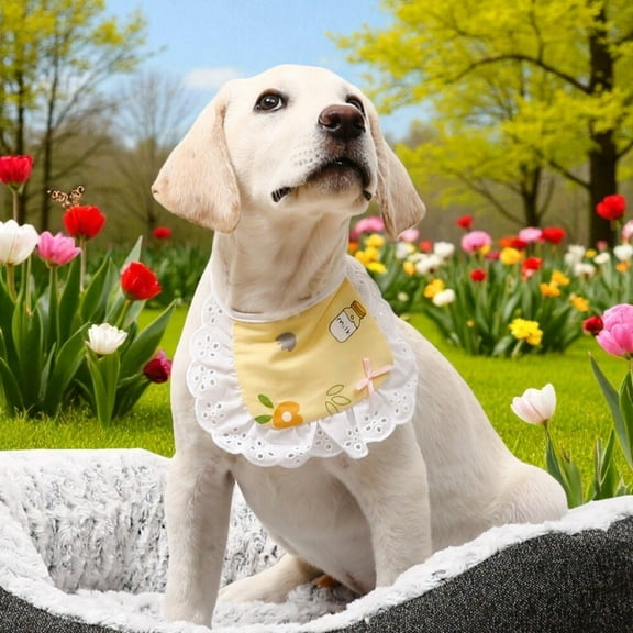 Cute Pet Bibs for Cats and Dogs Stain Resistant Pure Cotton