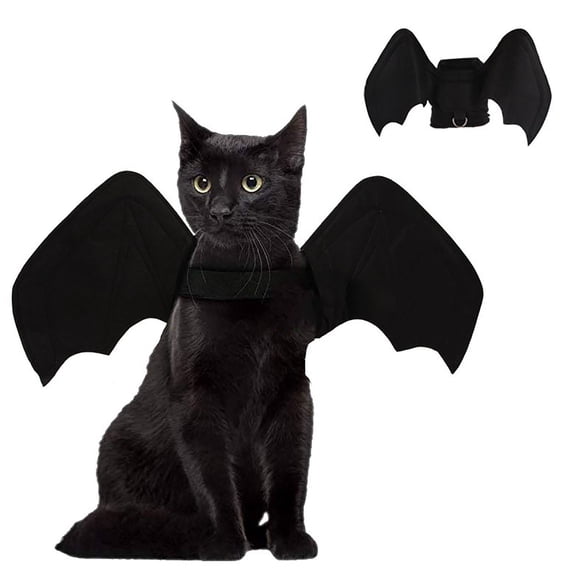 Cute Pet Clothes Cats Puppy Dogs Cosplay Clothing Black Bat Wing Halloween Party For Pet Decoration Clothes Plush Cute Adjustable For Small Medium Dogs Cats
