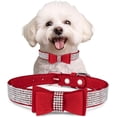 thumbnail image 1 of Cute Pet Dog Velvet Bow Tie Collar Puppy Cat Full Crystal Rhinestone Necklace Adjustable, 1 of 6