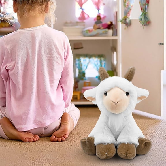 Cute Pet Doll Forest Animals Squatting Sitting Doll Figurine Home Decoration Goat Sitting Plush Figurine