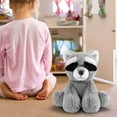 thumbnail image 1 of Cute Pet Doll Forest Animals Squatting Sitting Doll Figurine Home Decoration Gray Raccoon Figurine Plush Ornament, 1 of 4