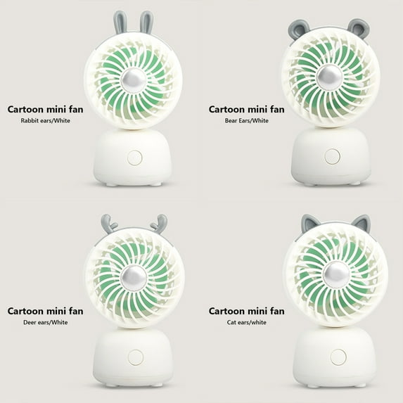 Cute Pet Ears Mini Fan USB Portable Desktop Fan with 250mAh Battery, Foldable Handheld Fan for Travel Office Home Camping, Quiet Strong Power Mini Fan