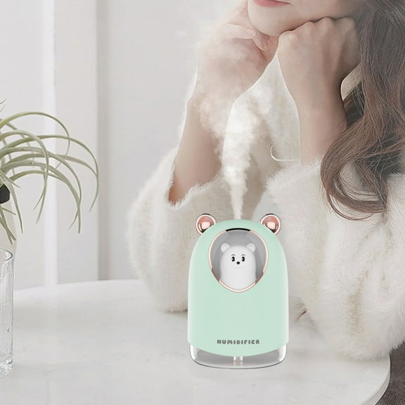Cute Pet Humidifier, Mini USB Cool Mist Humidifier with 2 Modes (4h/8h), 7-Color Night Light, 20dB Quiet, Automatic Power-Off, One Button Control, Portable for Bedroom, Office, Car, Plants
