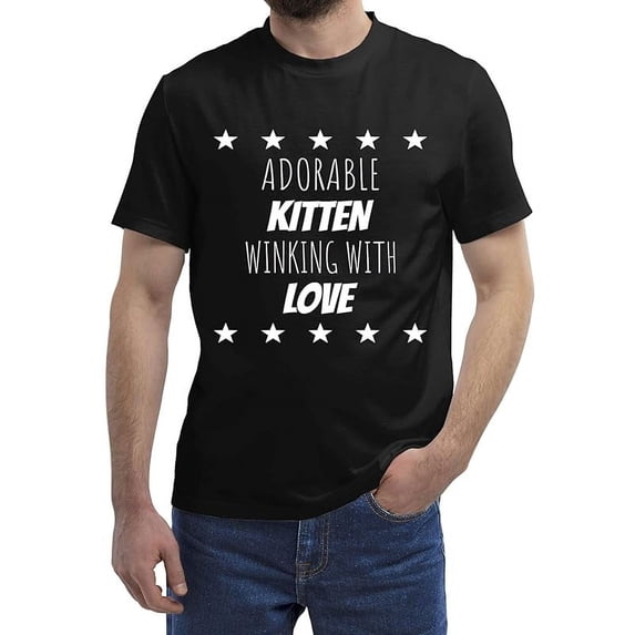Cute Pet Lover's Present, Ideal Christmas Gift for Niece - Kawaii Kitten with Sparks Flowers and Japanese Quote Men Women Multi Size Black T-shirt