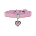 thumbnail image 1 of Cute Pet Peach Heart Dog Collar - Adjustable, Pu Material, with Love Heart Pattern, 1 of 5