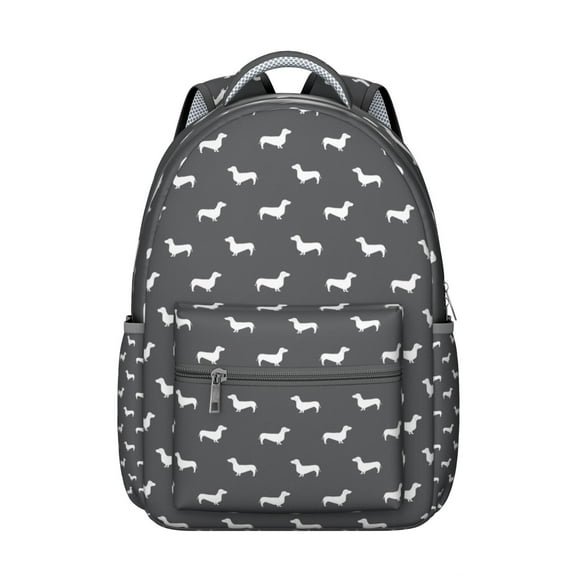 Cute Pet School Bag with Cartoon Dog Prints, Featuring Paw Prints and Bones, Ideal for Student and Dog Lovers