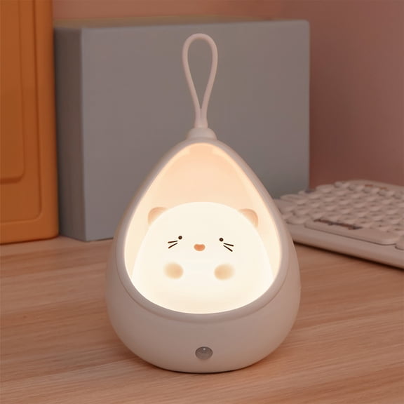 Cute Pet Sensor Night Light, LED Automatic Body Sensor, USB Rechargeable, 1200mAh Battery, Infrared Human Sensing, 3m Sensing Range, 25s Delay, Constant Light Mode, for Bedroom Staircase Wardrobe
