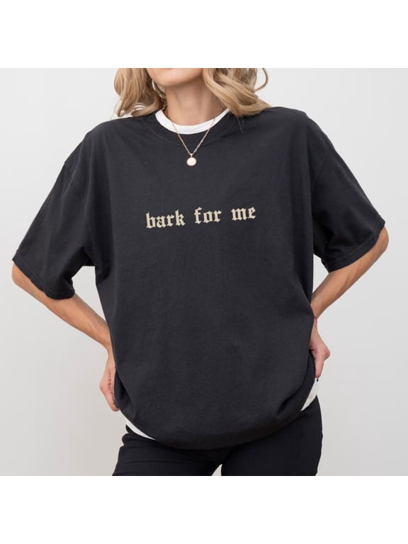 Cute Pet - Themed Graphic Tee,Tops Has "bark for me" Text Design, Round Neck Oversized Fit T - shirts, Size(S - 5XL)