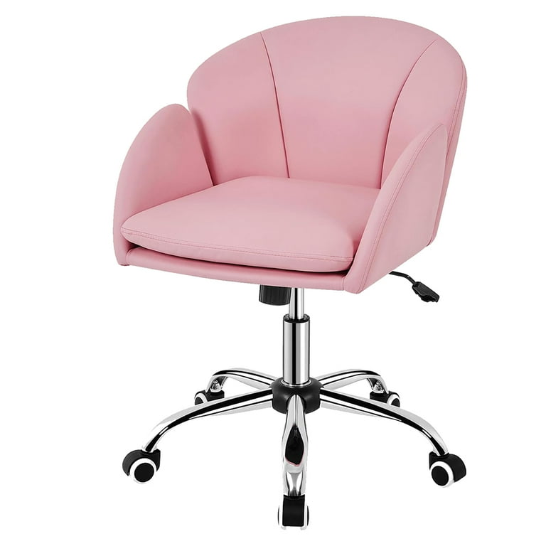 Cute Petal Desk Chair Home Office Swivel Upholstered Leather