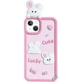 thumbnail image 1 of Cute Phone Case Compatible with iPhone 11 Pro Max, Silicone Camera Lens Protector Cover 3D Retro Kawaii Protective Phone Cases Cover (Rabbit, iPhone 11 Pro Max), 1 of 14