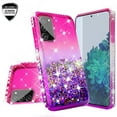 thumbnail image 1 of Cute Phone Case for Galaxy A02s Case w[Tempered Glass] Liquid Glitter Bling Diamond Bumper Girls Women for Samsung Galaxy A02s - Pink/Purple, 1 of 5