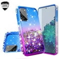 thumbnail image 1 of Cute Phone Case for Galaxy A32 5G Case w[Tempereded Glass] Liquid Glitter Bling Diamond Bumper Girls Women for Samsung Galaxy A32 5G - Purple/Blue, 1 of 5