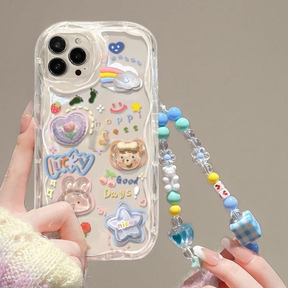 Cute Phone Case for iPhone 11 pro Teens Case with Cute Clear 3D Bear Floral Aesthetic Phone Case with Lovely Bear Heart Charm Phone Case Girly Woman